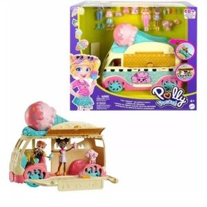 Mattel Polly Pocket Ice Cream Truck - Pink and Cream